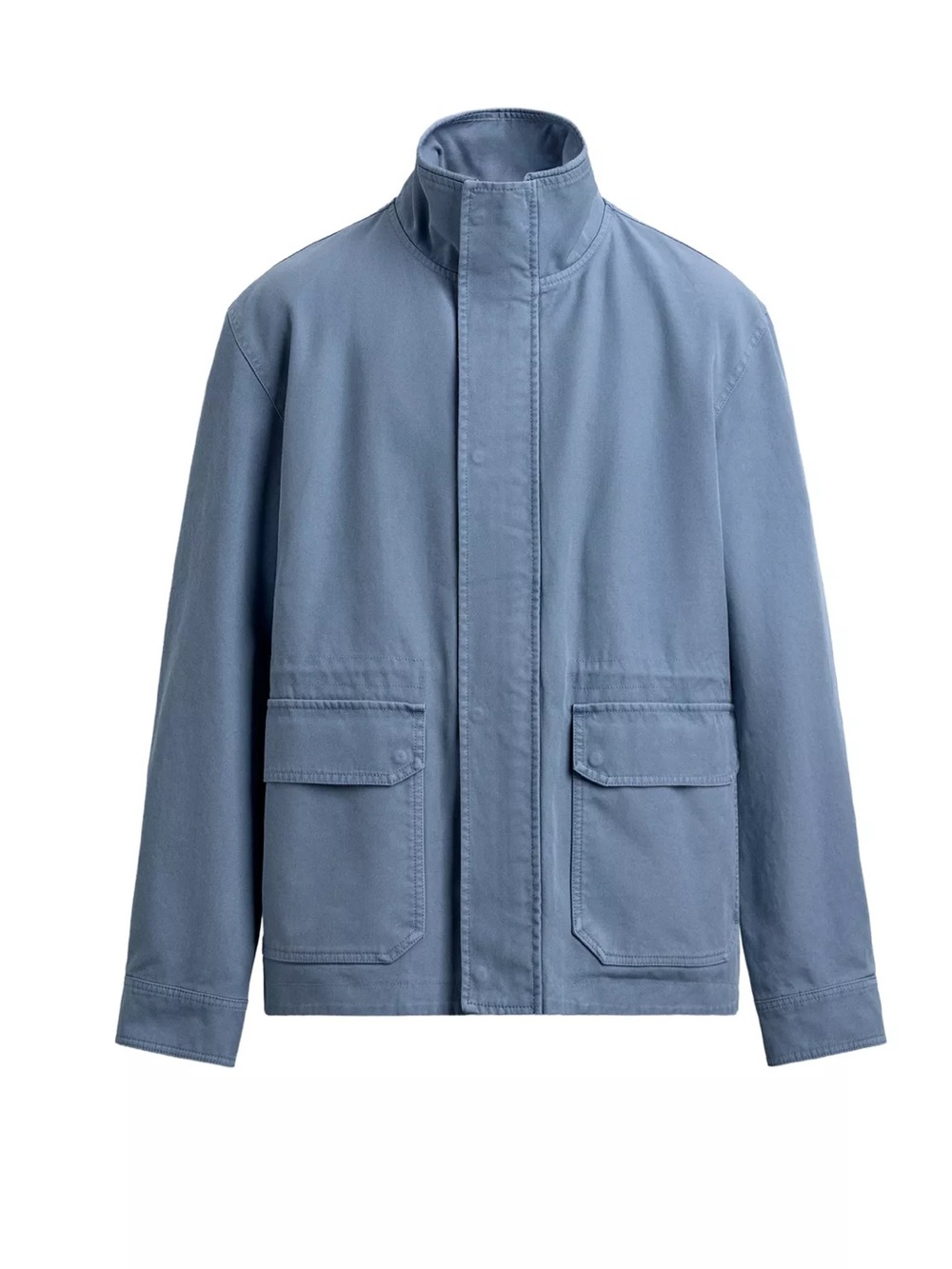 NWT Zara Washed Cotton Jacket Light Blue L